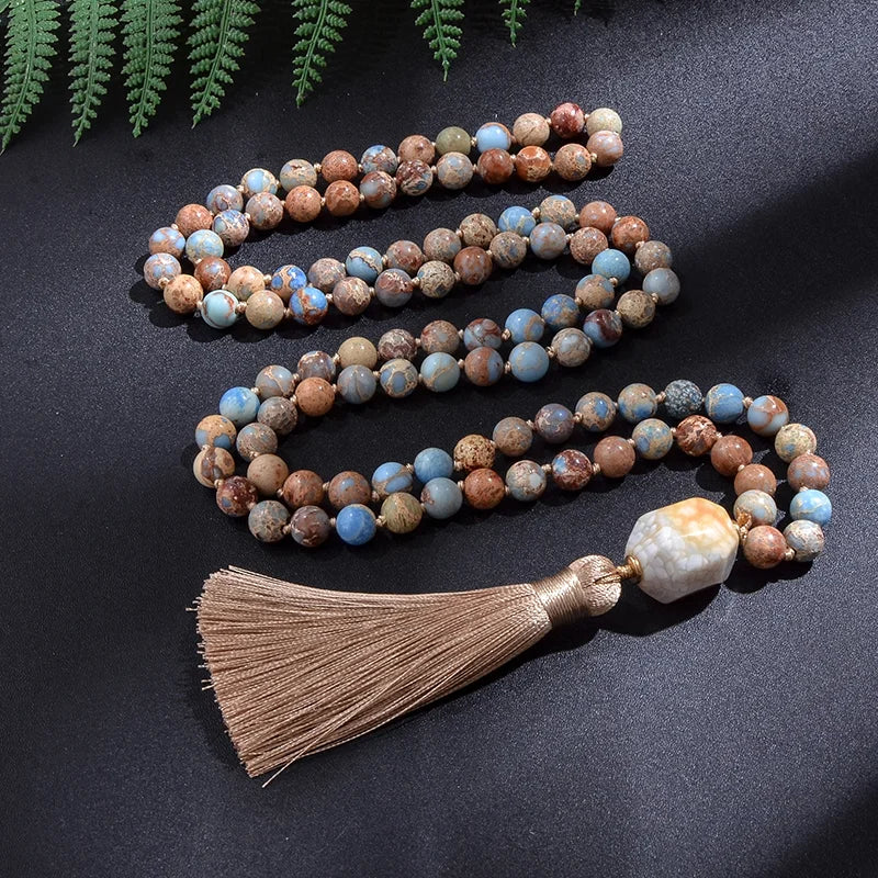 Imperial Jasper Mala Necklace, 108 Beads
