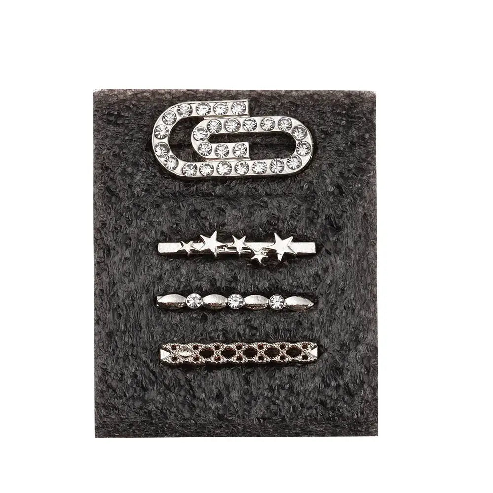 Decorative metal charms with rhinestones for Apple Watch bands, adding style and personalization to your look.