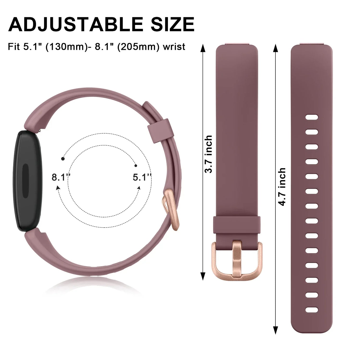 Fitbit Inspire 3, Inspire 2, Inspire 1, Inspire HR Silicone Band – Soft Waterproof Strap