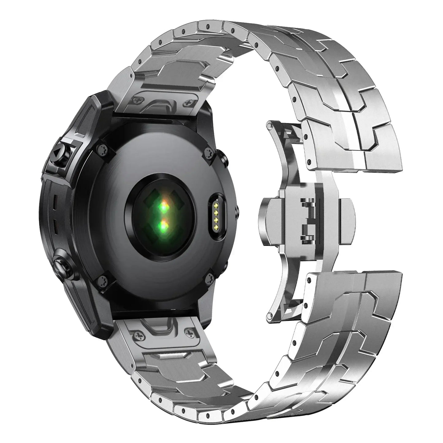 Stainless Steel Garmin QuickFit band showcasing stylish design and durability for daily wear and active lifestyles.