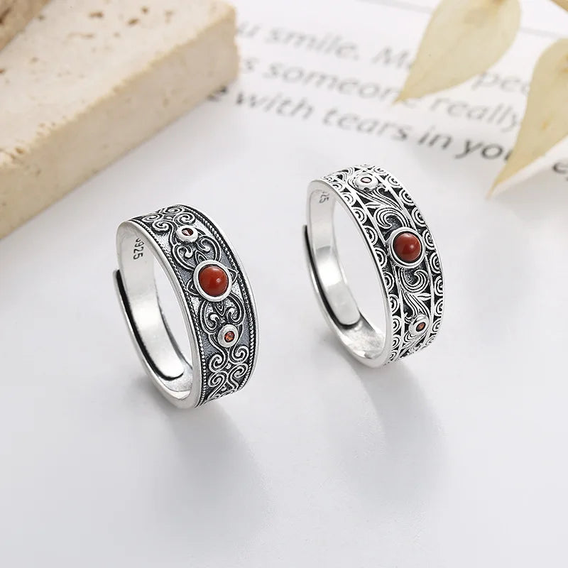 Carnelian band rings shown from two angles
