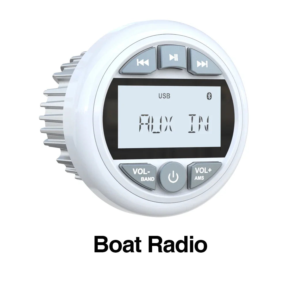 Golf Cart Bluetooth Stereo, Waterproof Marine Radio, White