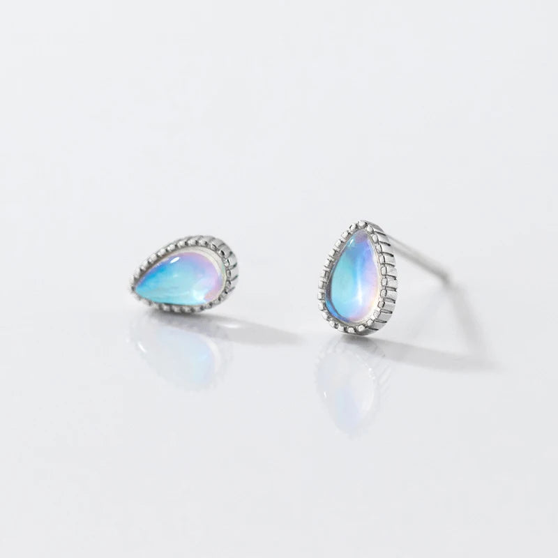 Moonstone Stud Earrings, 925 Sterling Silver, photo 8