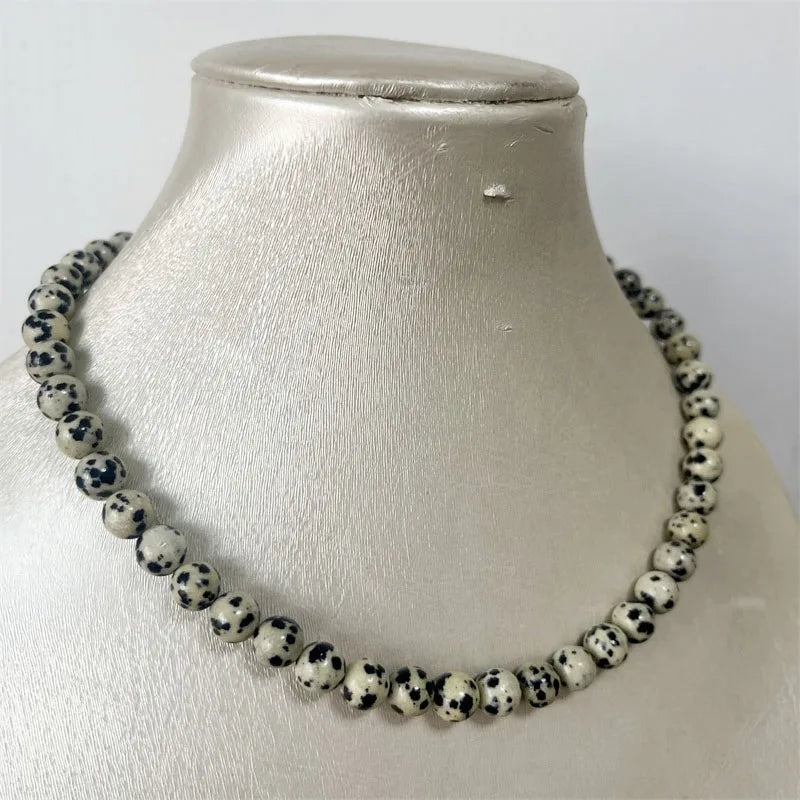 Dalmatian Jasper Bead Necklace
