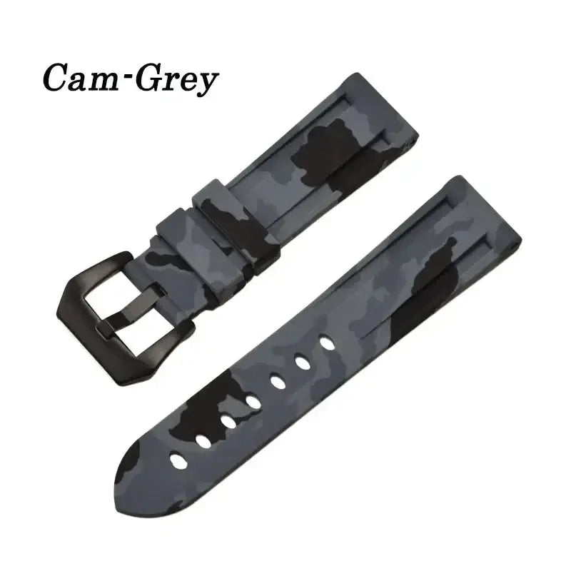 Camouflage grey silicone watch band for Huawei, stylish and modern design, perfect for a unique look.