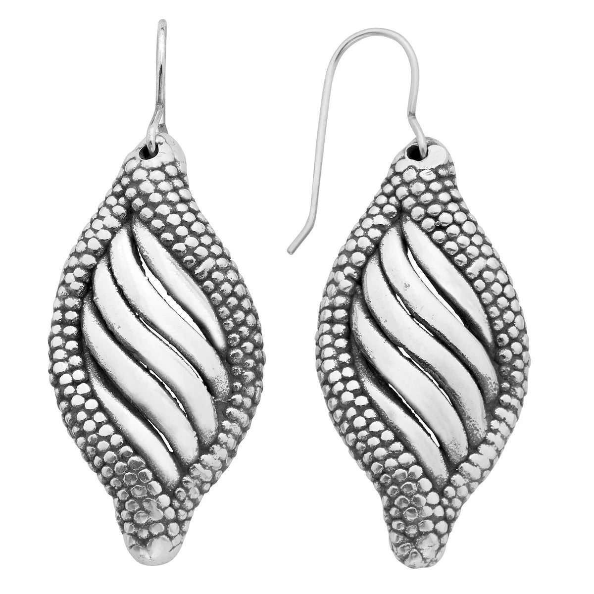 Sterling Silver Shell Dangle Earrings Beach Lightweight by Jade Hermes