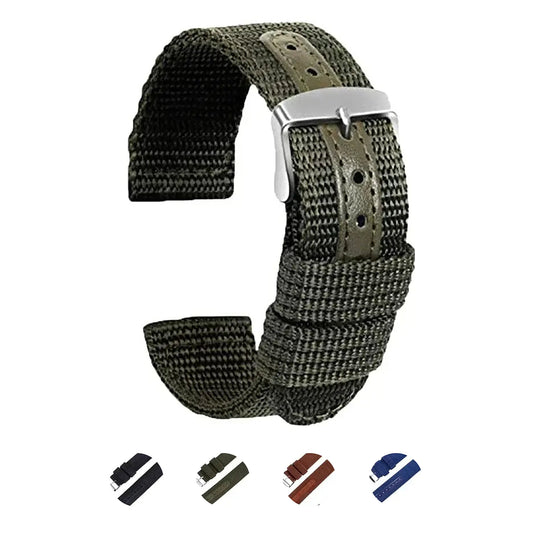 Suunto Textured Nylon Band with Center Detail - Army green with color previews