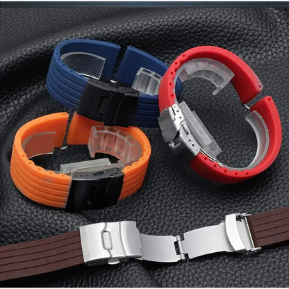 Suunto Ribbed Silicone Folding-Clasp Band - Ribbed silicone colors and folding clasps