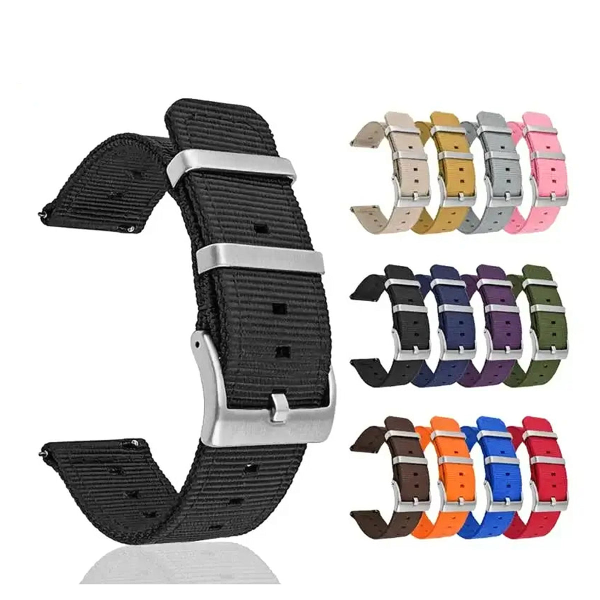 Suunto Nylon Band with Twin Metal Keepers - Black strap with color previews