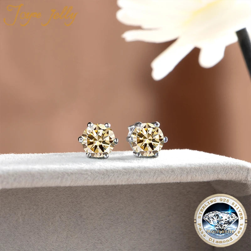 Colored Moissanite Necklace, Stud Earrings & Pavé Ring Set — Stud fronts