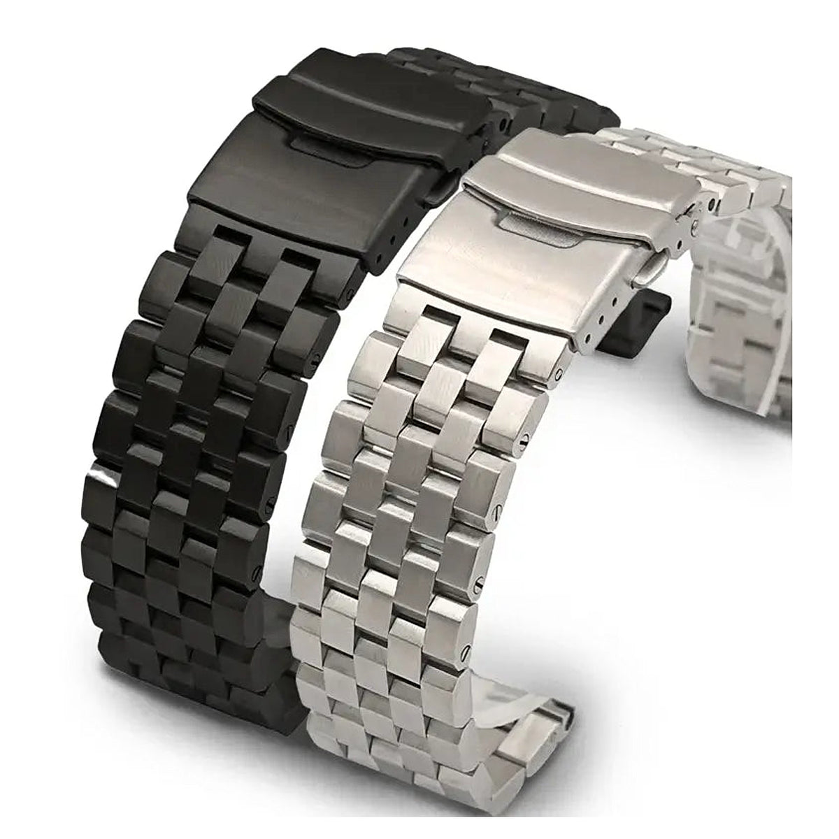 Suunto Five-Row Stainless Steel Band - Black and silver link bracelets