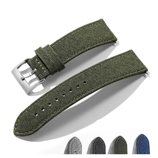 Amazfit Balance, GTR, GTS & Bip Heathered Nylon Band, Leather Lining