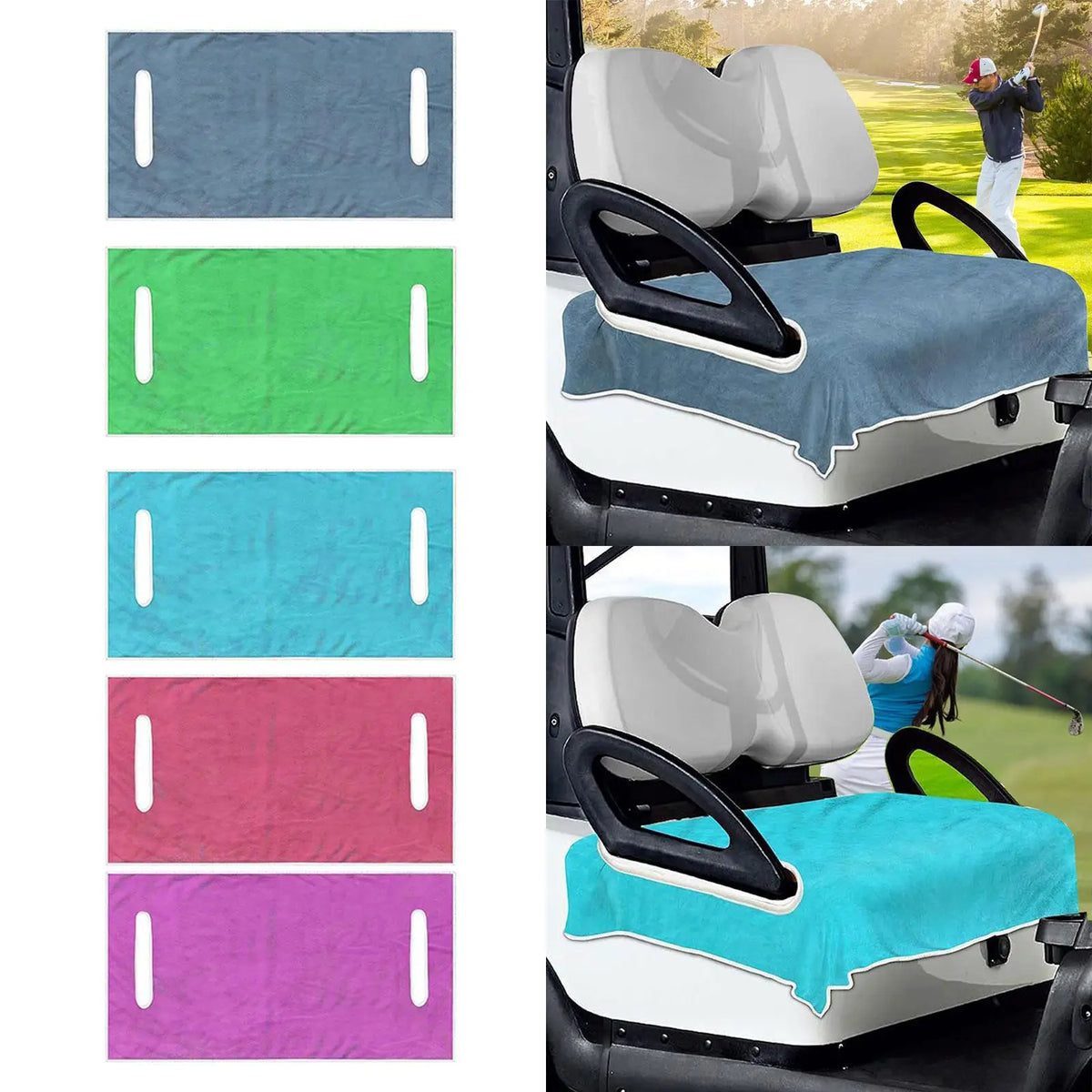 Universal Golf Cart Seat Cover, UV-Resistant Bench Seat Protector
