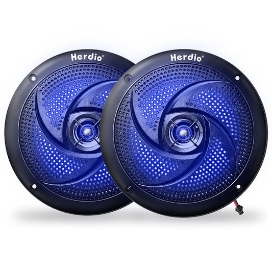 4 in LED Marine Speakers for Golf Carts, Slim Waterproof, Pair