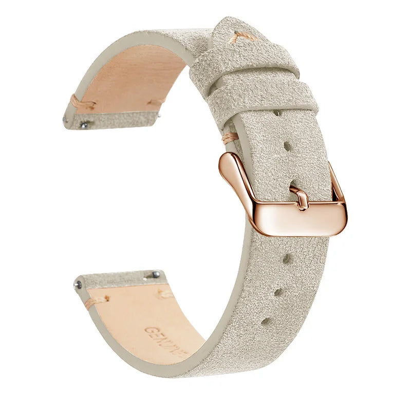 COROS Suede Leather Band with Buckle Color Options – Beige / Rose Gold Buckle