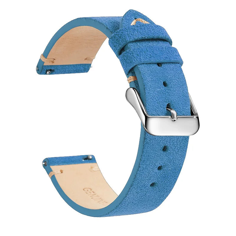 COROS Suede Leather Band with Buckle Color Options – Sky Blue / Silver Buckle