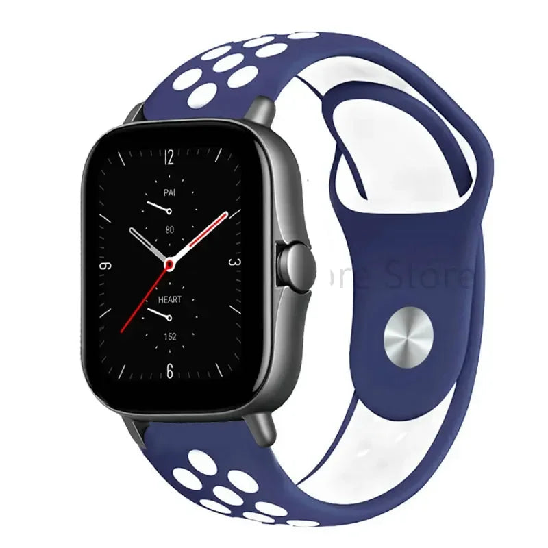 COROS Perforated Two-Tone Silicone Sport Band – Blue / White