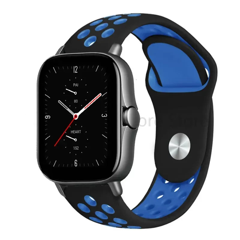 COROS Perforated Two-Tone Silicone Sport Band – Black / Blue