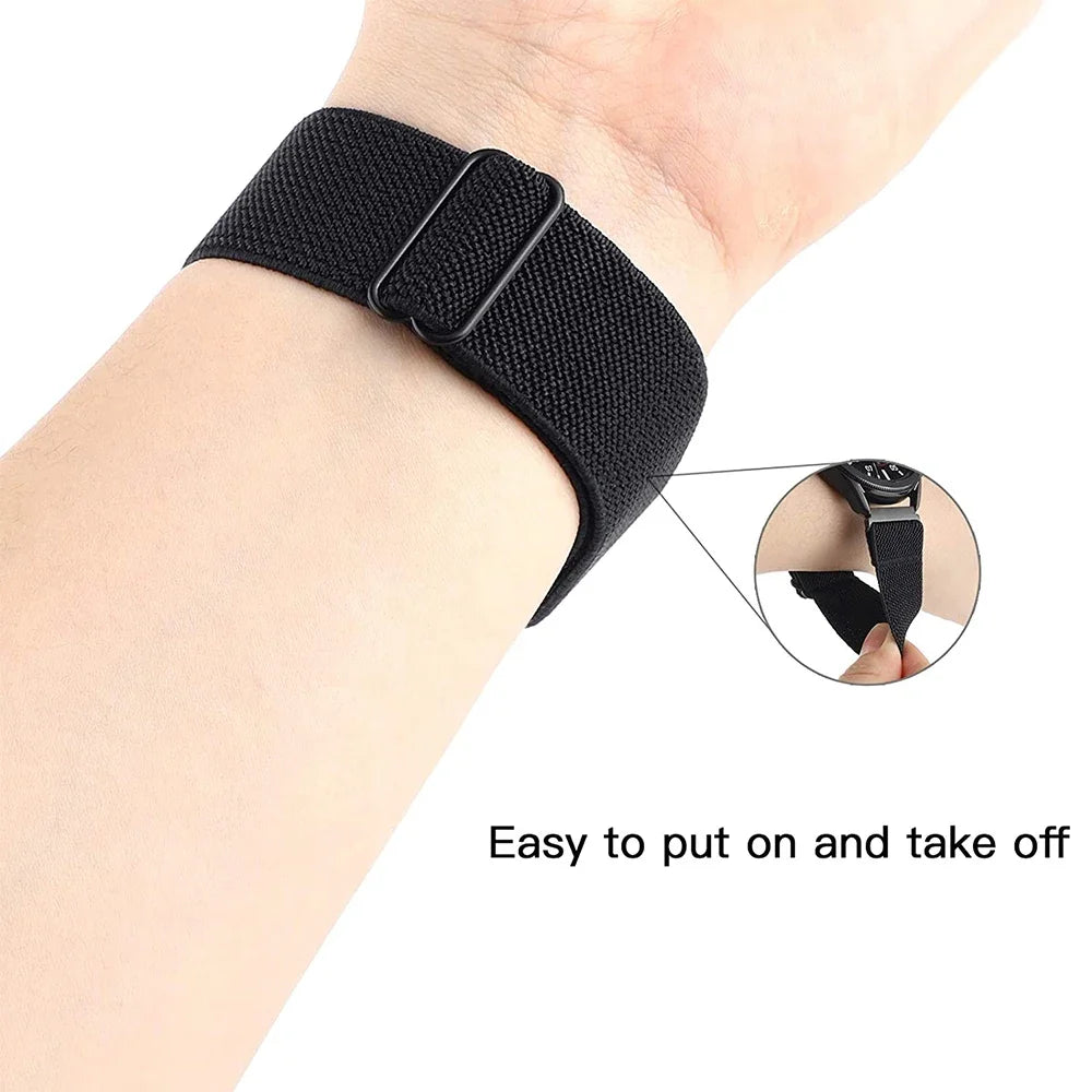 Black elastic nylon loop worn on wrist for COROS – BandsCo Straps