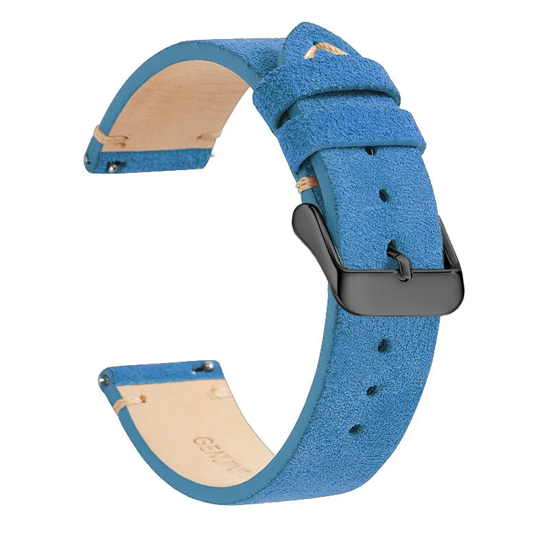 COROS Suede Leather Band with Buckle Color Options – Sky Blue / Black Buckle