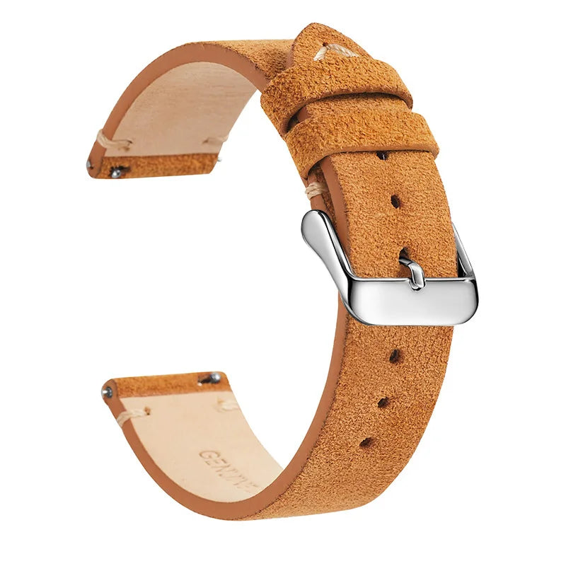 COROS Suede Leather Band with Buckle Color Options – Tan Brown / Silver Buckle
