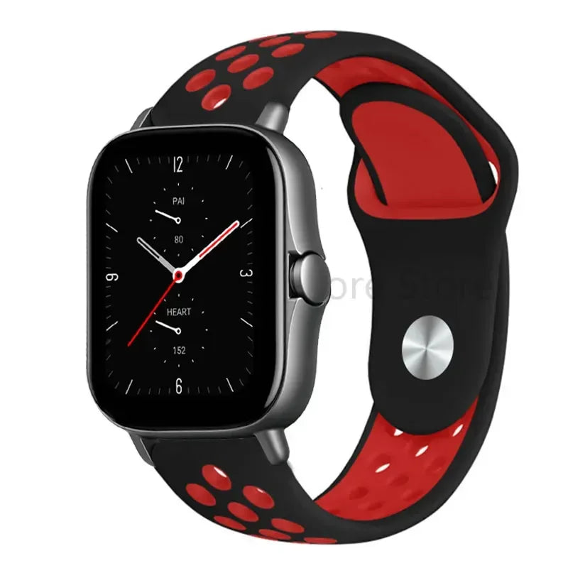 COROS Perforated Two-Tone Silicone Sport Band – Black / Red