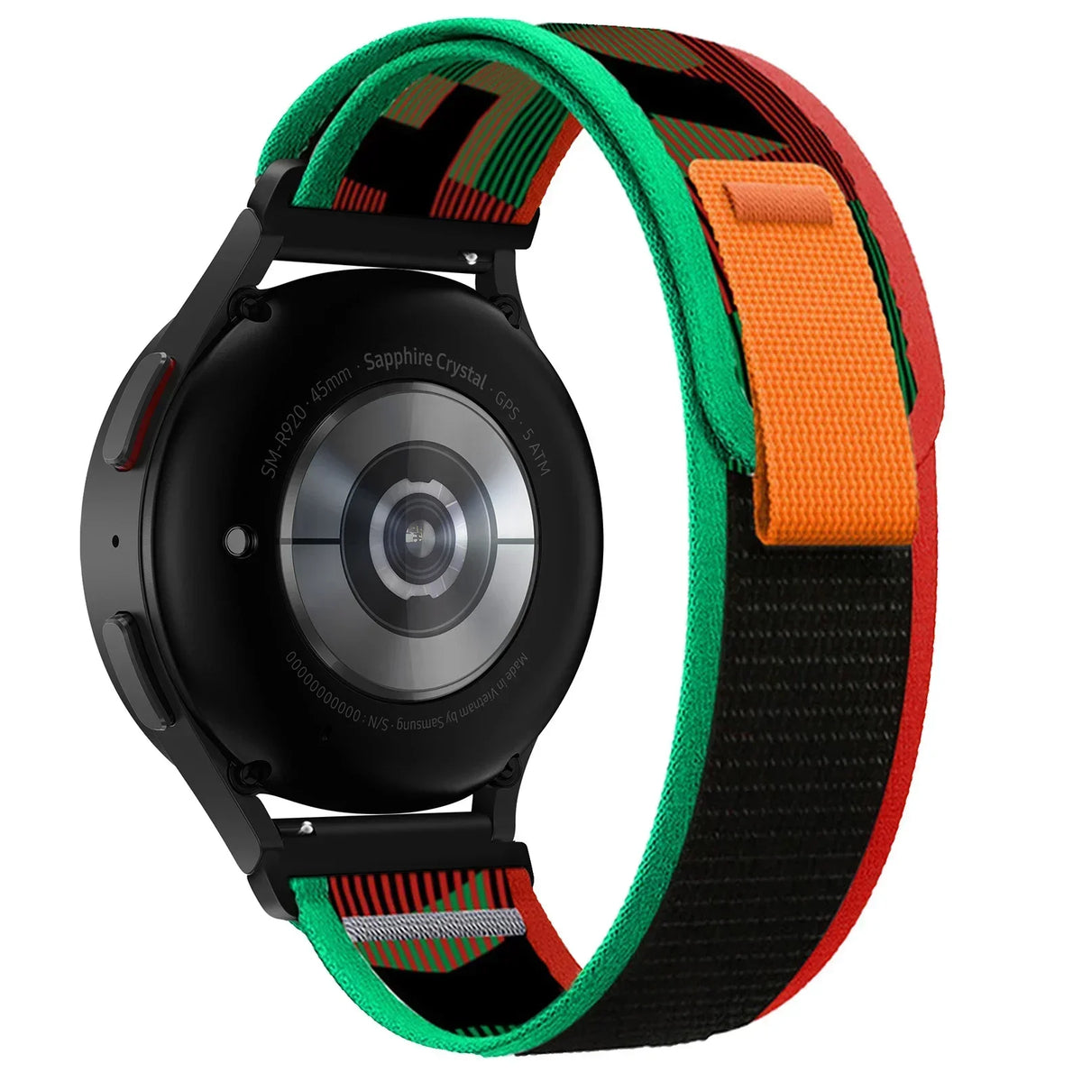 COROS Nylon Sport Loop Band with Pull Tab – Black / Red / Green