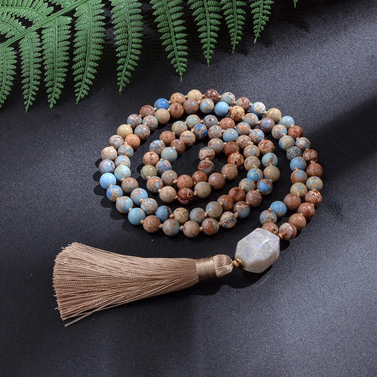 Imperial Jasper Mala Necklace, 108 Beads