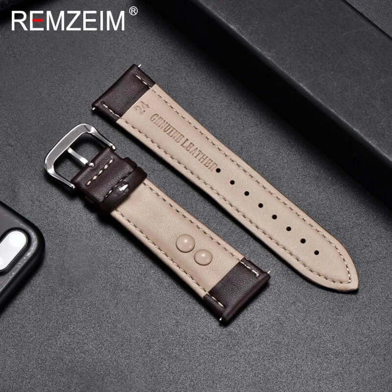 Brown leather strap underside