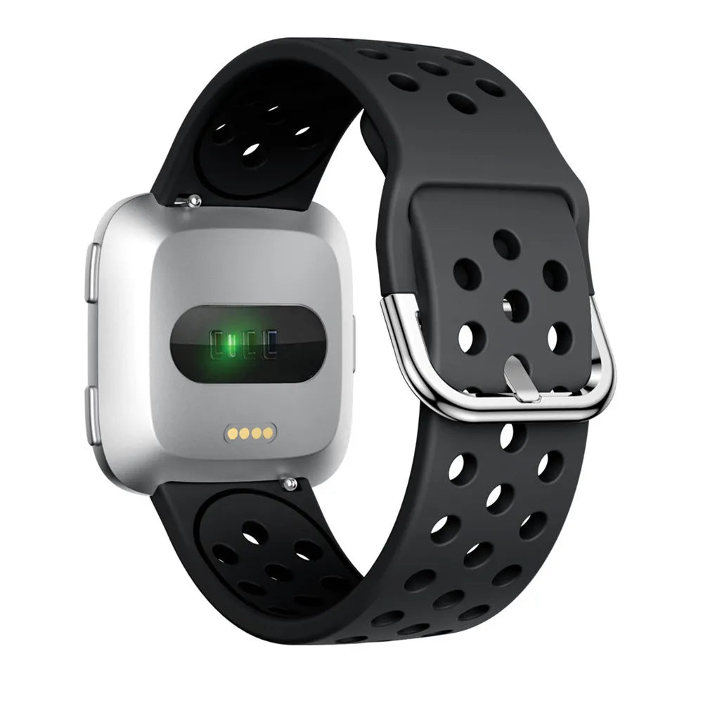 Fitbit Versa 1/2 & Lite Two-Tone Perforated Band - Black