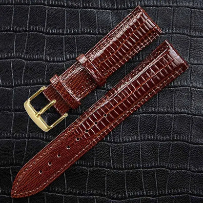 Brown leather strap for Ticwatch with gold buckle, perfect for customizable and stylish wear.