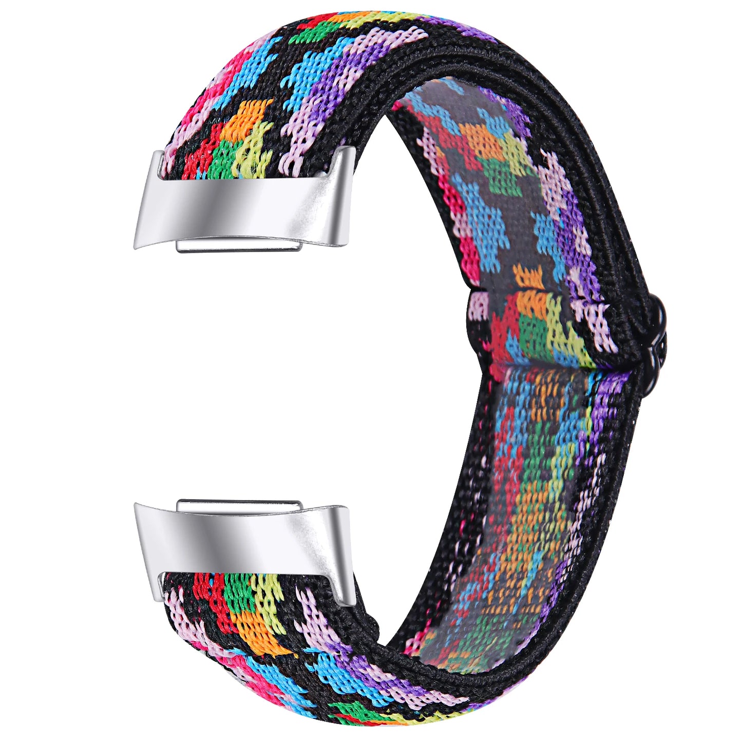 Colorful elastic nylon strap for Fitbit Charge 6, stylish and breathable design from Bandsco straps.