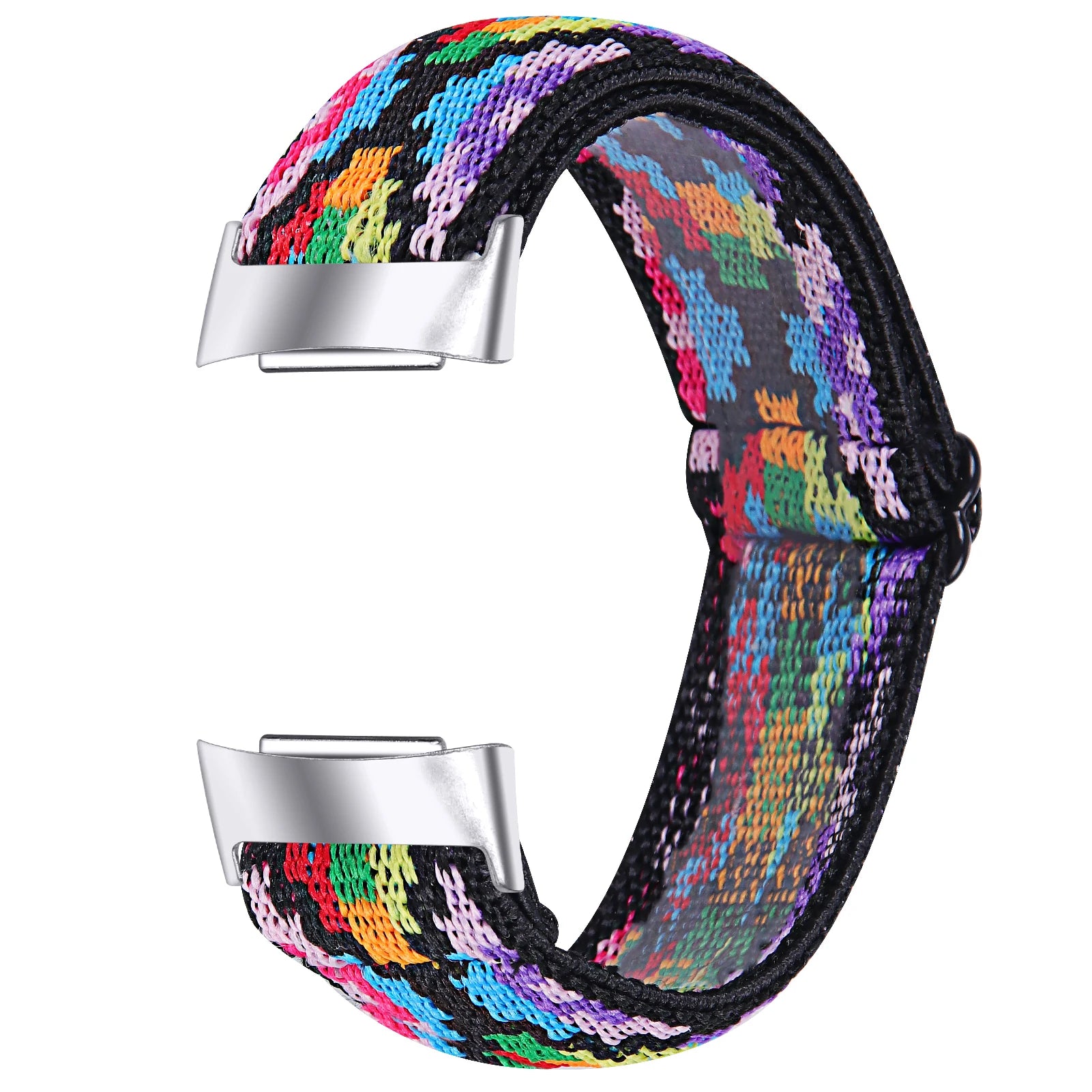Colorful elastic nylon strap for Fitbit Charge 6, stylish and breathable design from Bandsco straps.