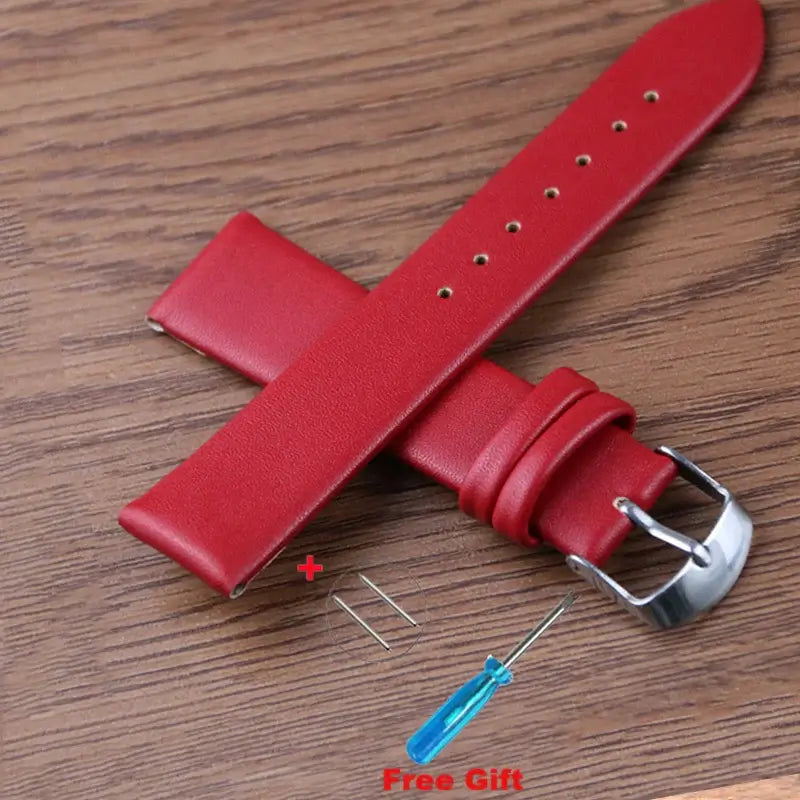 Samsung Galaxy Watch Smooth Leather Band in Red