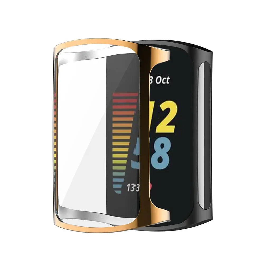 Stylish screen protector cases for Fitbit Charge 5 and 6, offering durability and sleek design for fitness enthusiasts.