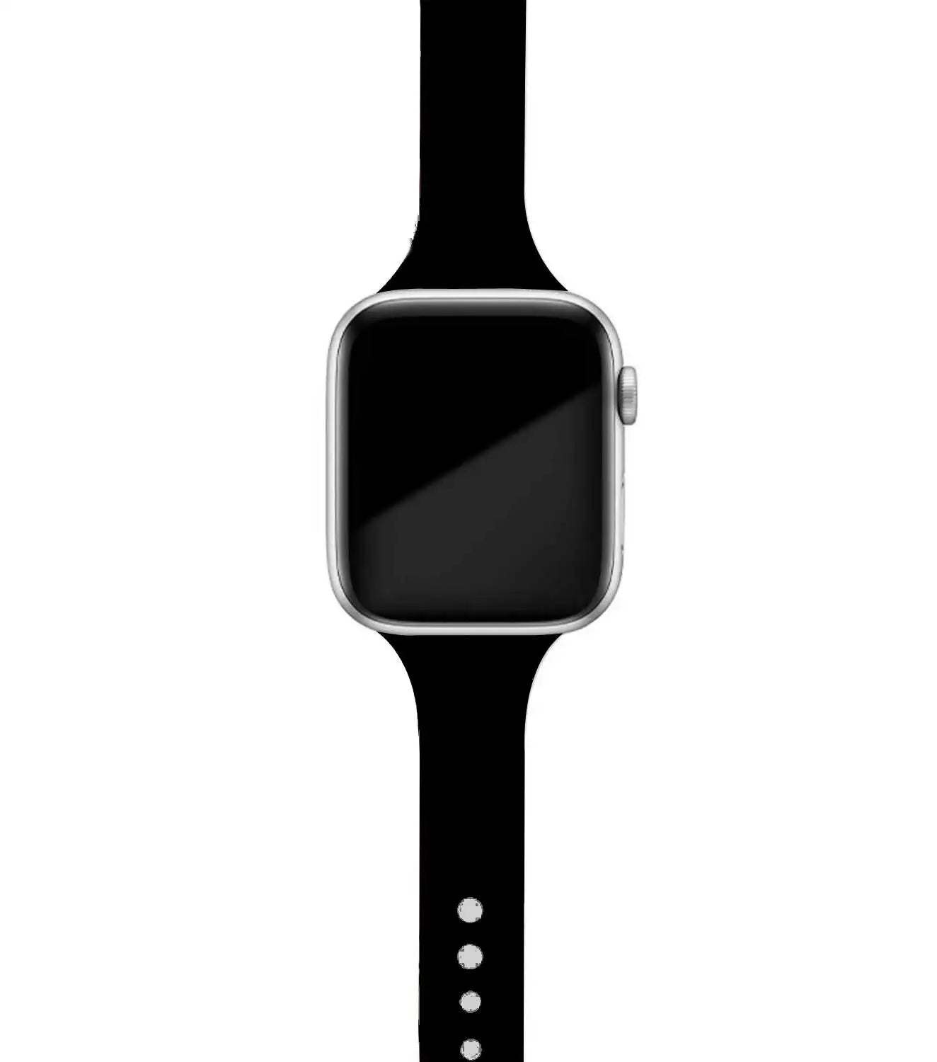 Apple Watch with black silicone band for comfort and style in everyday use.