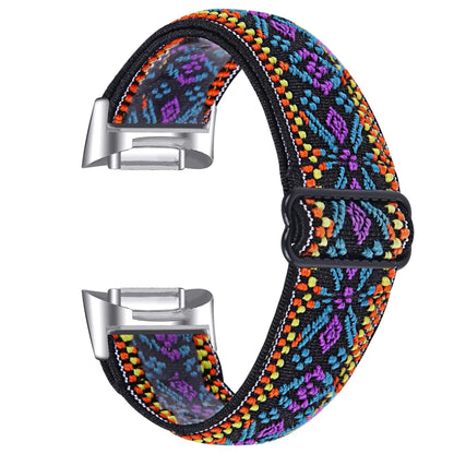 Colorful nylon strap for Fitbit Charge 6, stylish and breathable design, perfect for active wear.