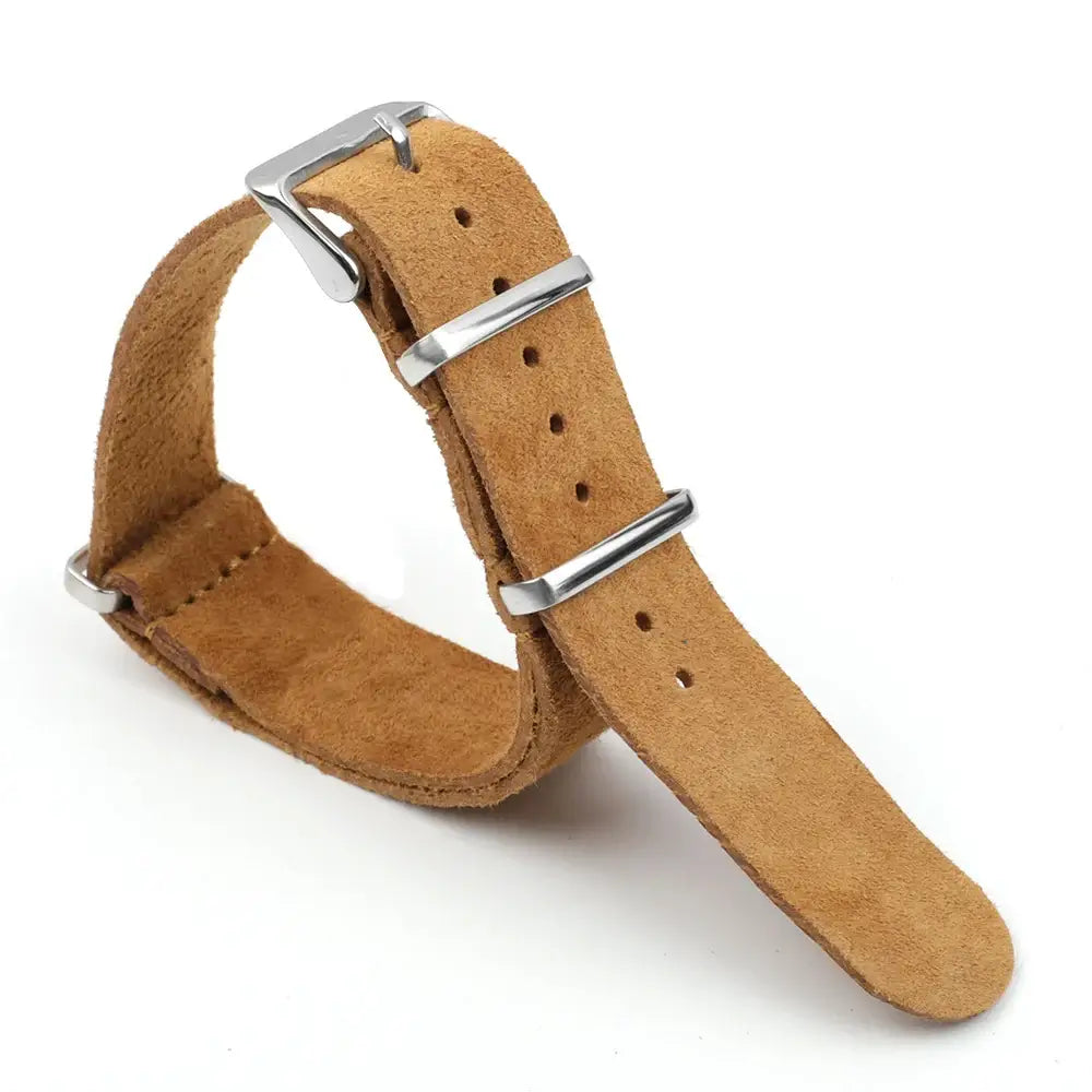 Samsung Galaxy Watch Suede Leather Pass-Through Strap in Brown