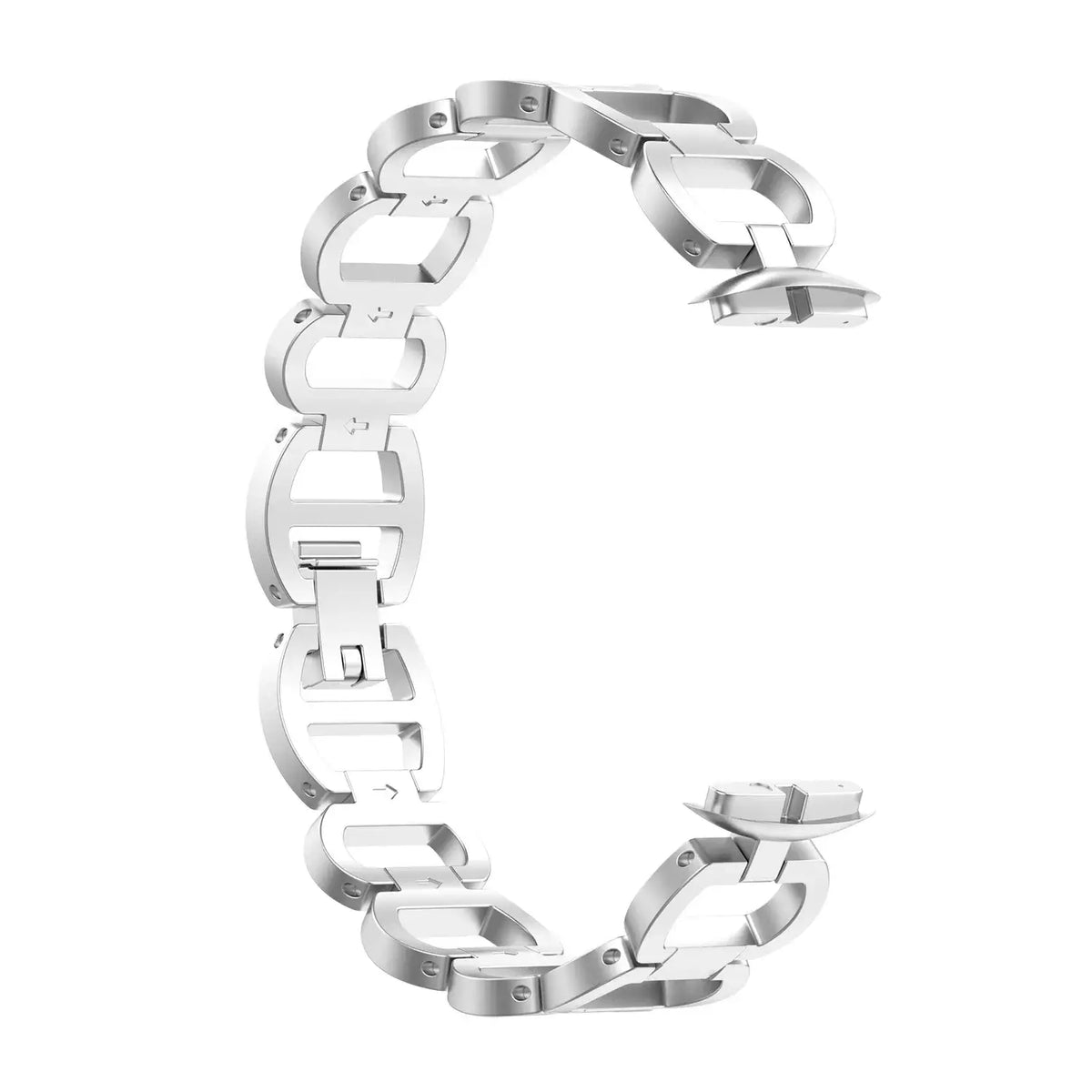 Fitbit Luxe Open-Link Stainless Steel Bracelet Band - Silver open-link strap
