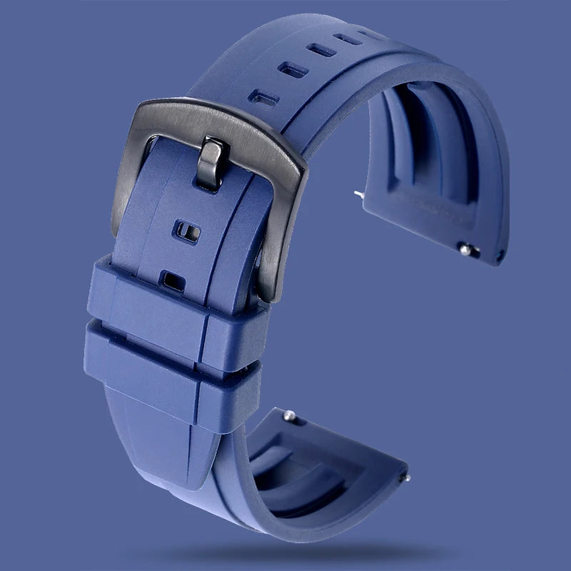 Garmin Grooved FKM Rubber Band in Navy Blue