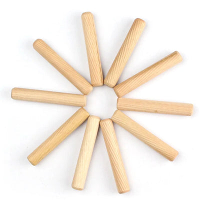 Fluted Wood Dowel Pins, 50-Pack, 6/8/10mm