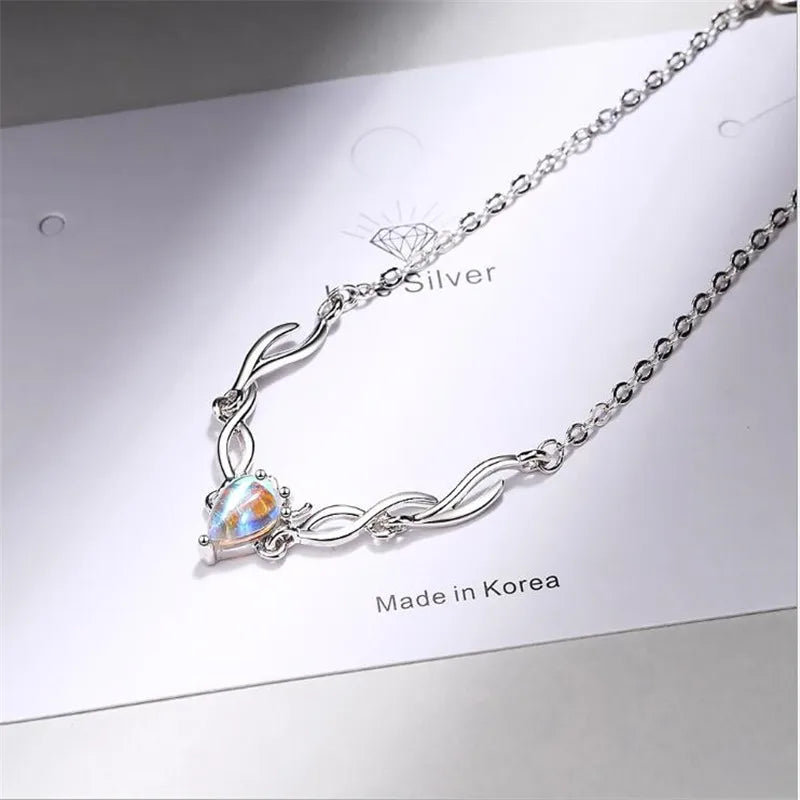 Simulated Moonstone Deer Bracelet, 925 Sterling Silver, photo 4