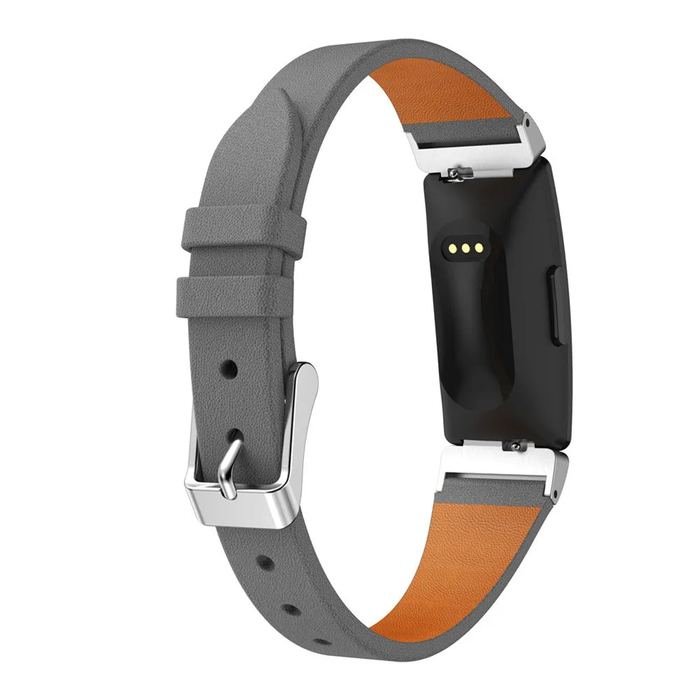 Fitbit Inspire 1/2/HR Slim Leather Buckle Band - Gray