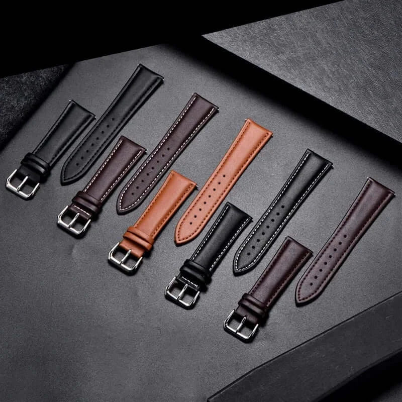 Smooth leather strap color and stitching selection