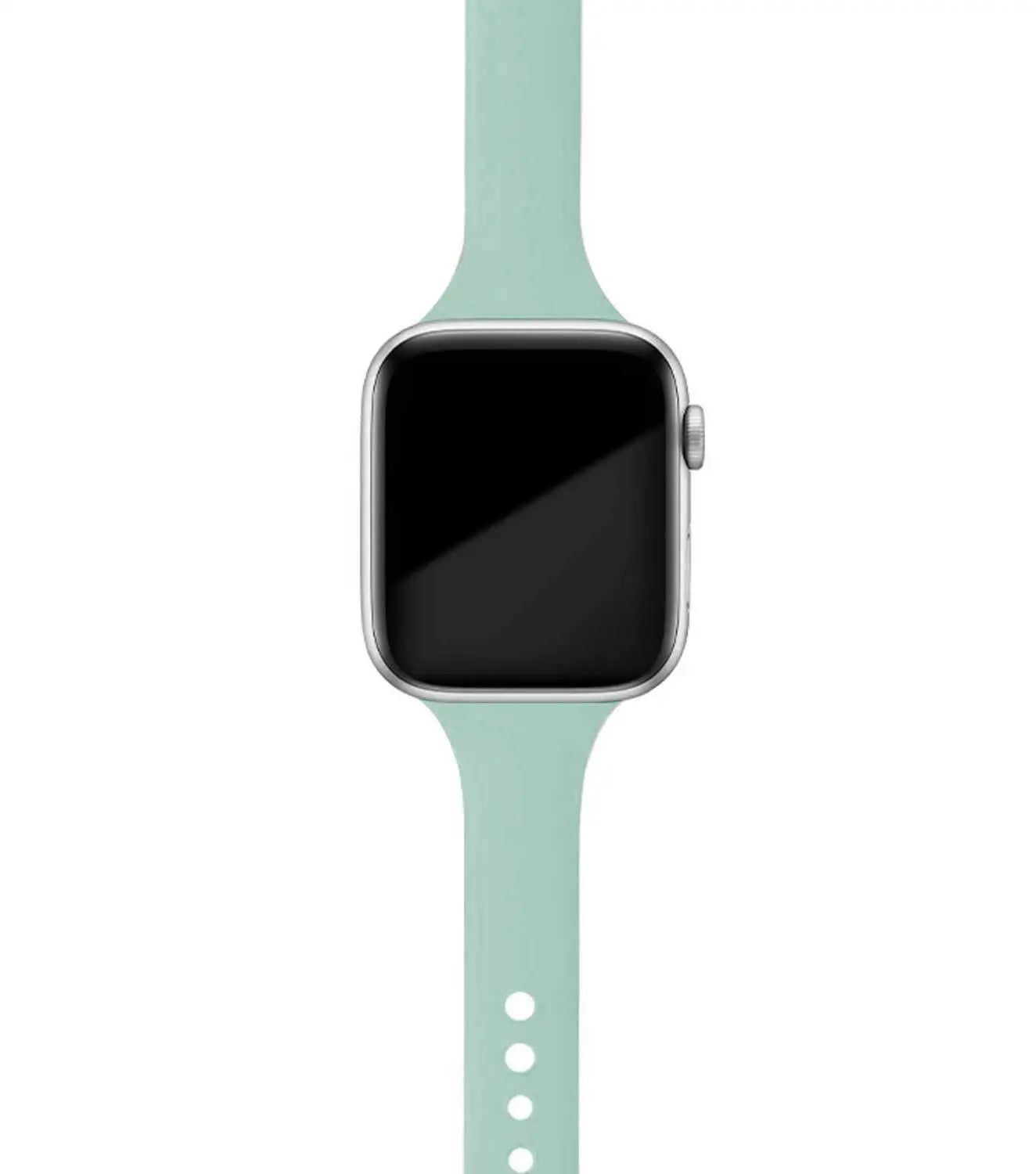 Apple Watch Silicone Band in mint green, soft and comfortable. Ideal for everyday wear and stylish for any occasion.