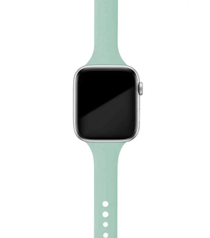 Apple Watch Silicone Band in mint green, soft and comfortable. Ideal for everyday wear and stylish for any occasion.