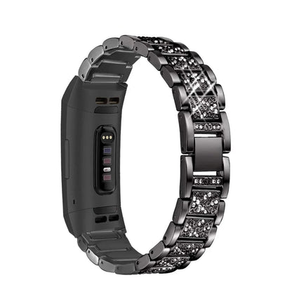 Fitbit Charge 6, 5, 4, 3 luxury rhinestone strap band for smartwatch by Bandsco, stylish and elegant design.