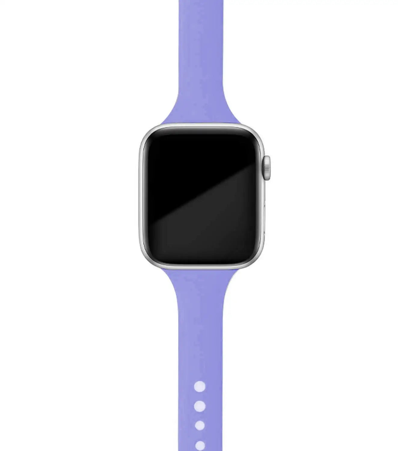 Apple Watch with purple silicone band, offering comfort and style for everyday wear.