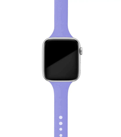 Apple Watch with purple silicone band, offering comfort and style for everyday wear.