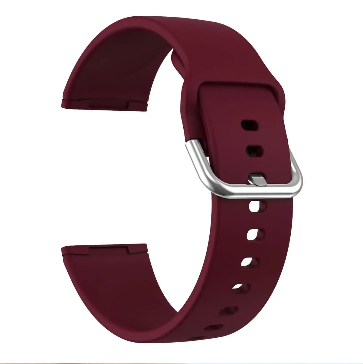 Fitbit Versa 3/4 & Sense 1/2 Silicone Buckle Band - Burgundy